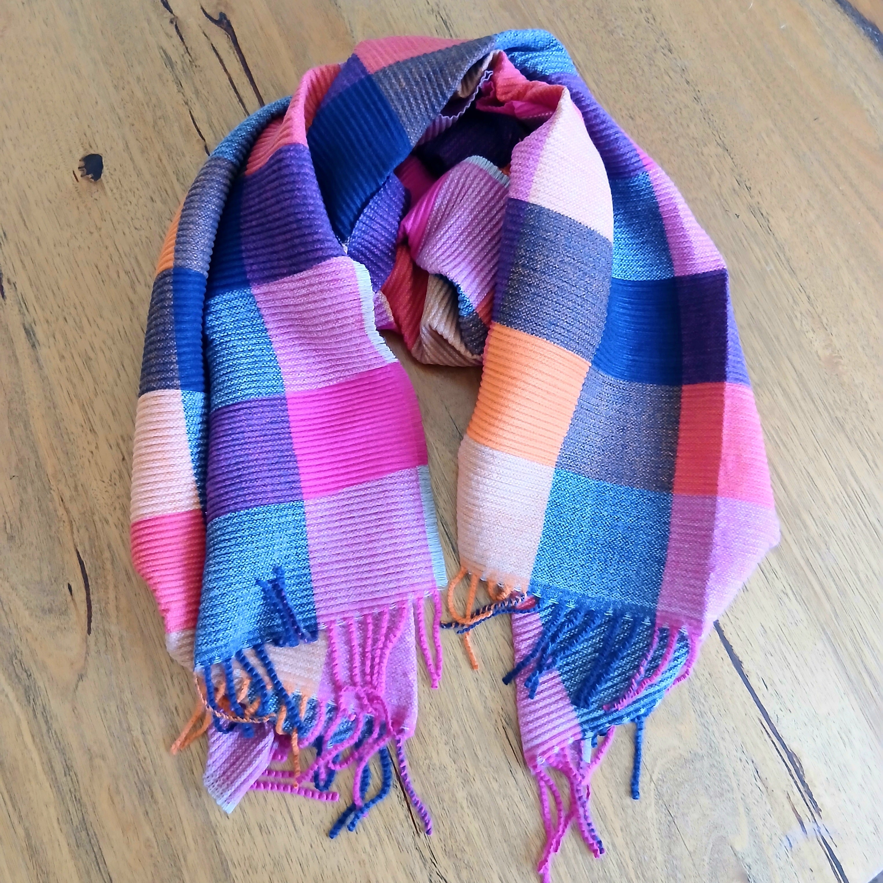 Overlapping Checkers Winter Scarf PWS1806