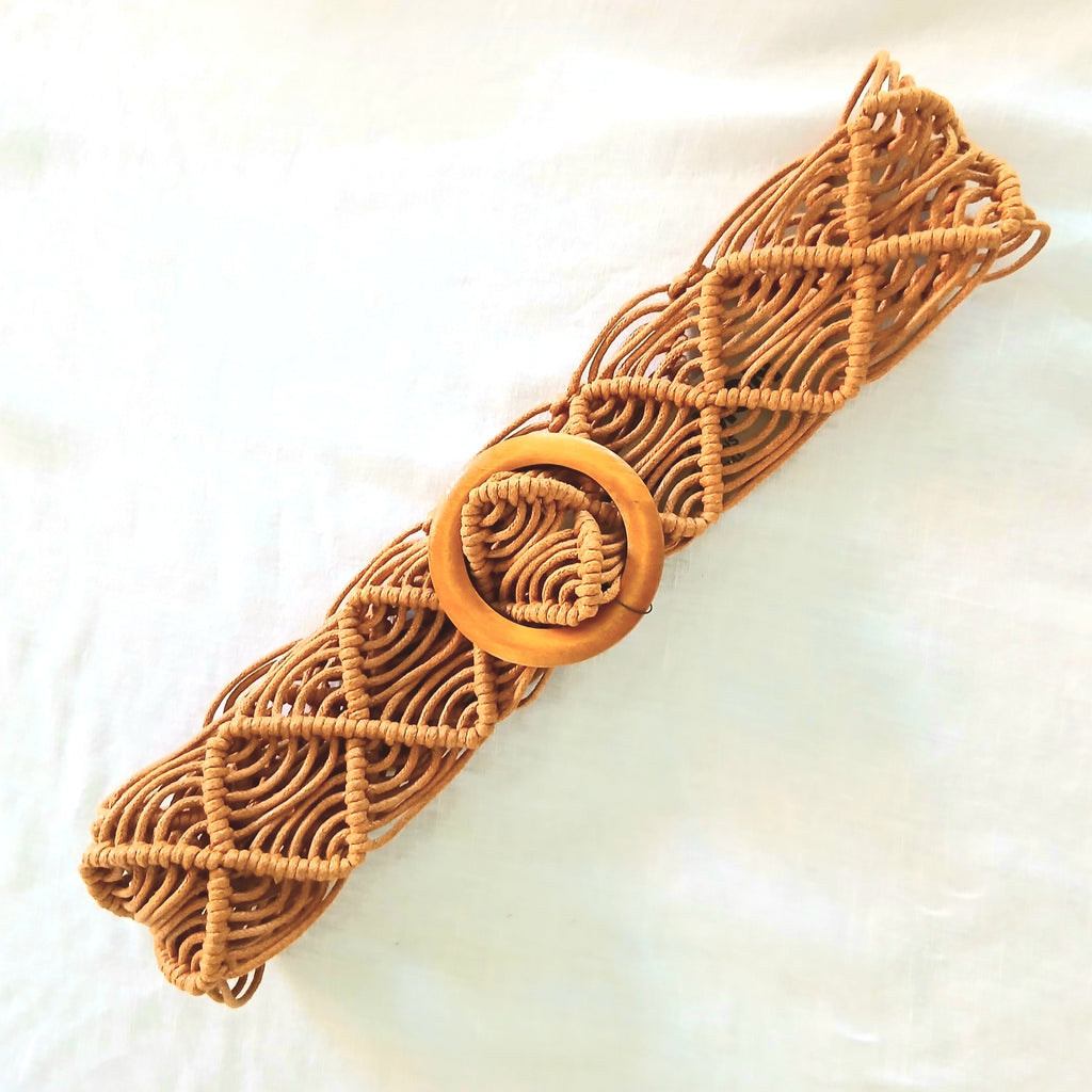 Webbed Boho Belt with Buckle B022