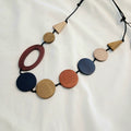 Long Wooden Large Round Beaded Necklace N7-417