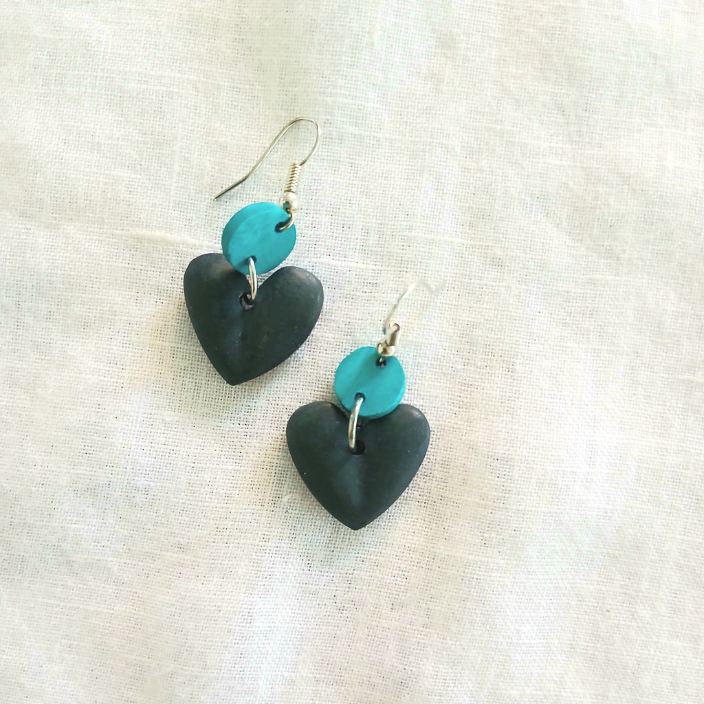 Little Wooden Heart Earrings E7-92