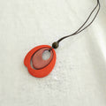 Wooden Pendant in Pendant with Hole Necklace N7-367DU