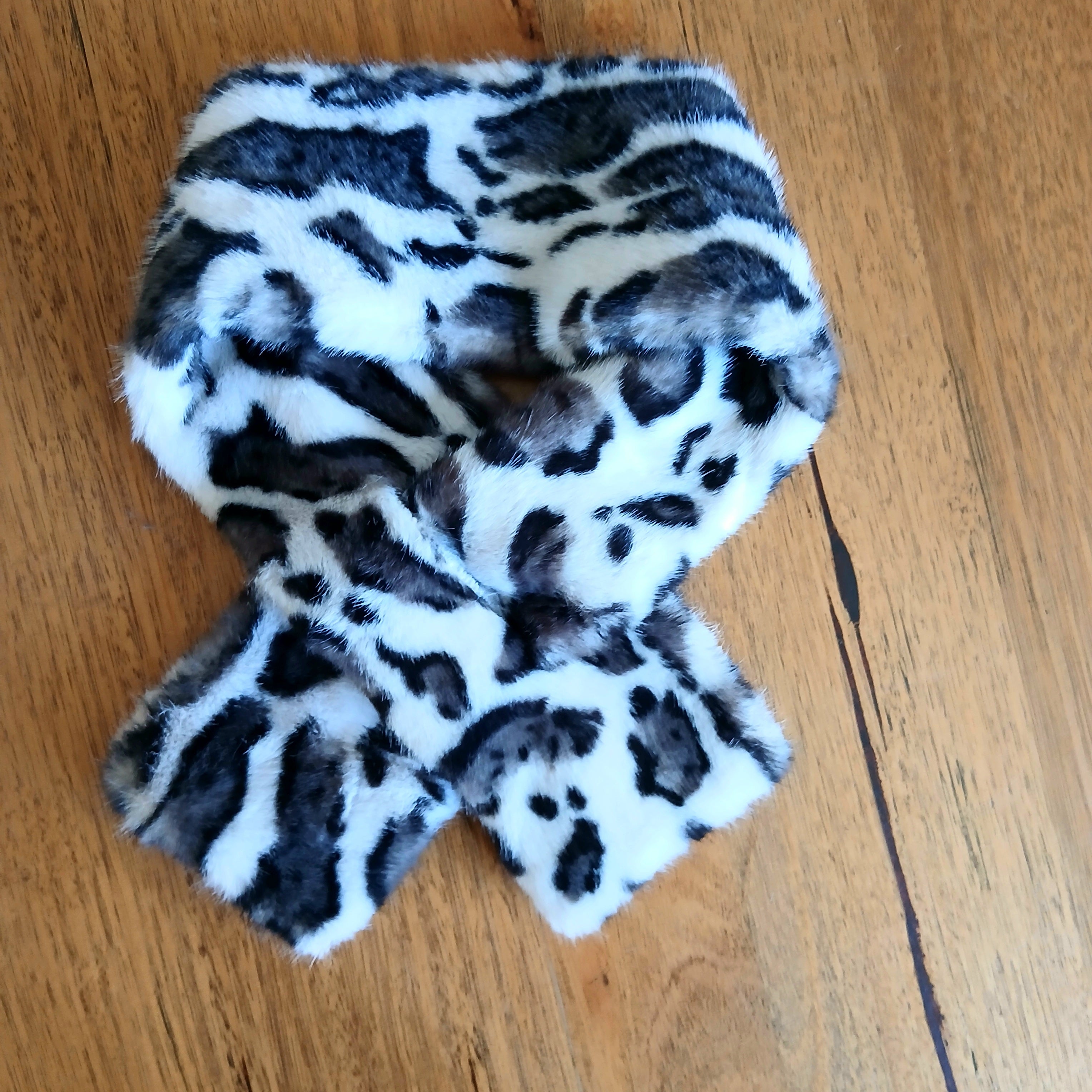 Faux Fur Leopard Necktie 332766