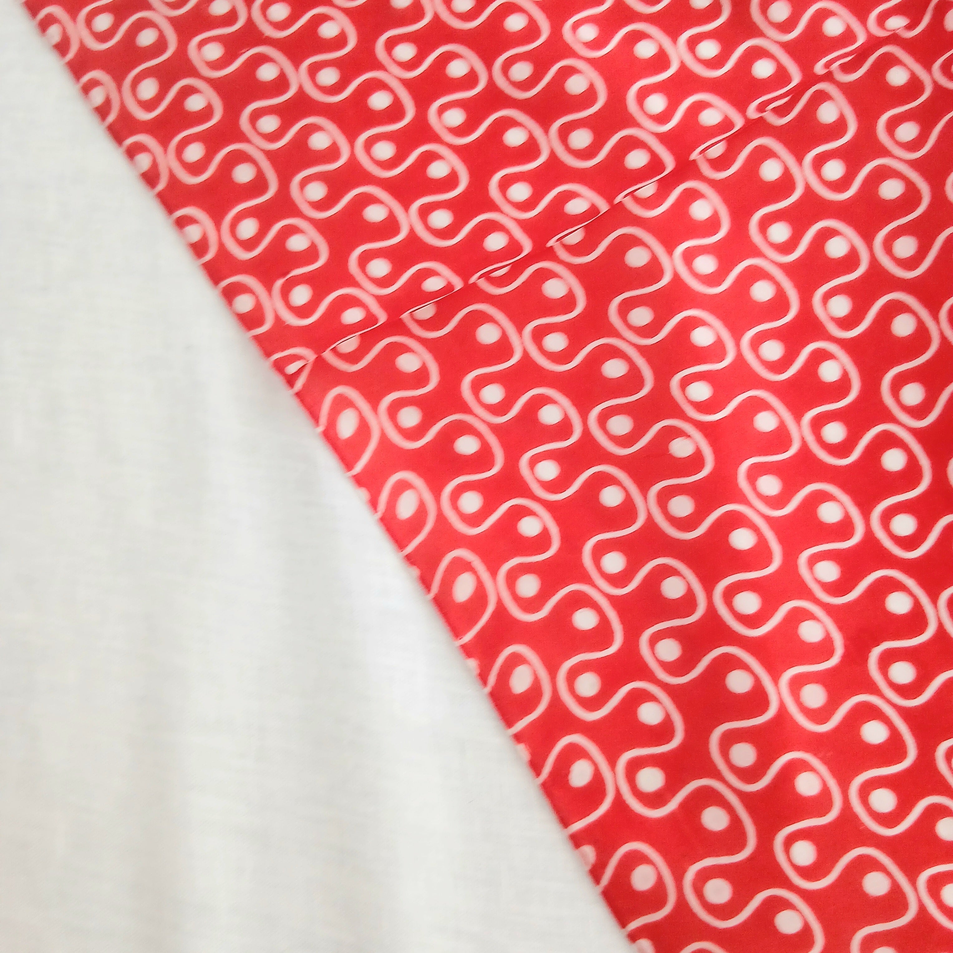 Pure Silk Scarf Circles and Lines Necktie TS-1120 Red Swirls