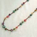 Flower Beaded Long Necklace N0-621X