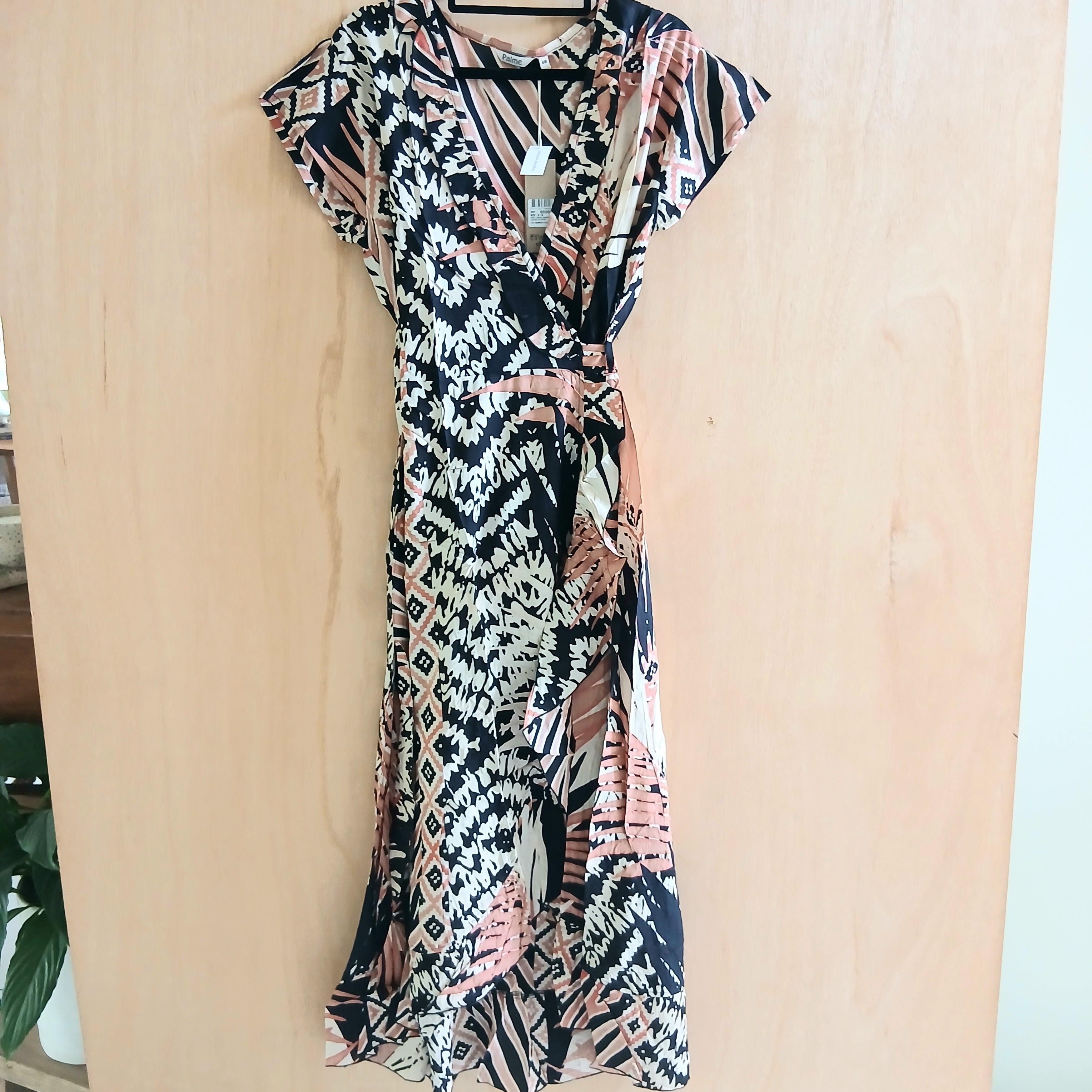 Long Wrapped Viscose Dress and Frill 66968