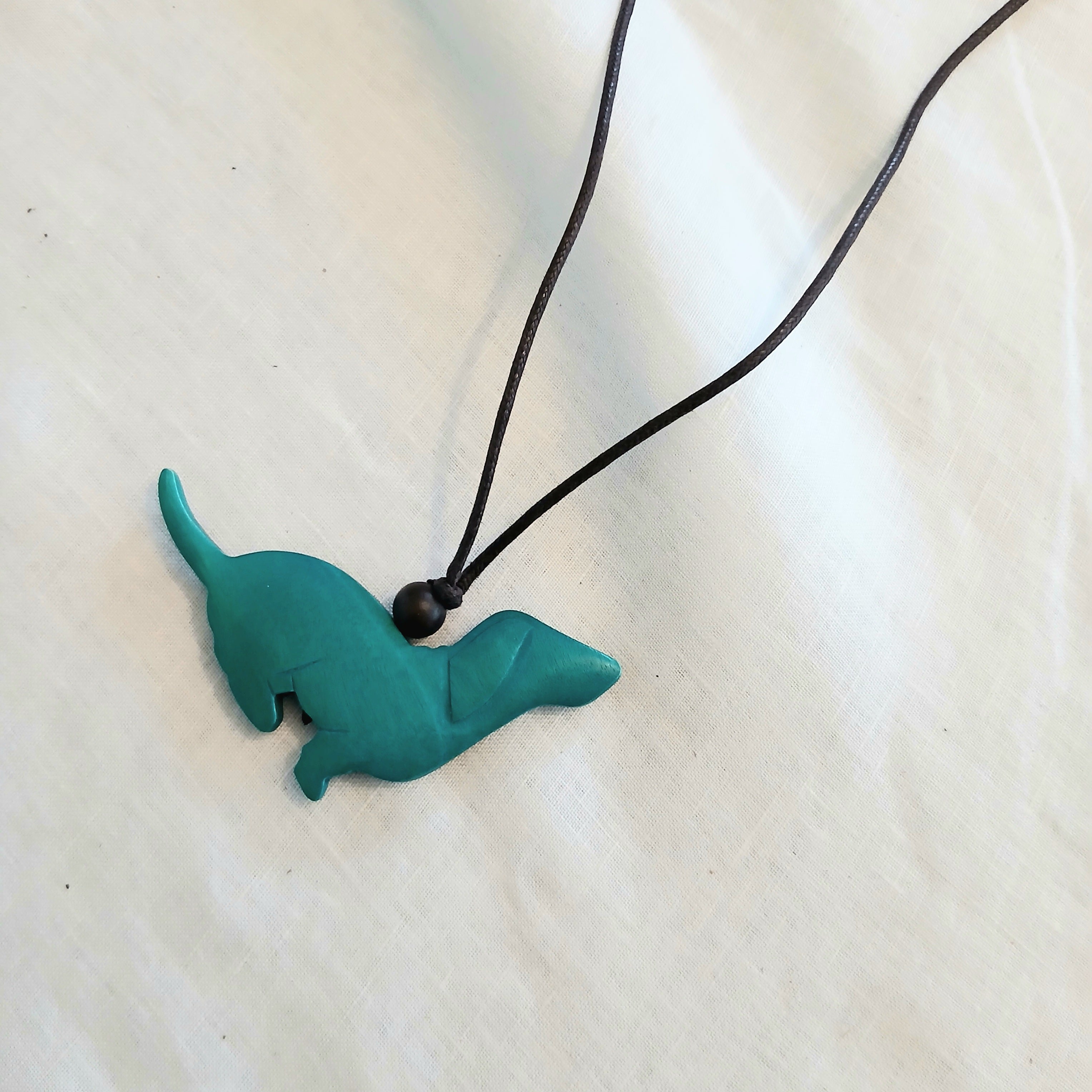 Little Dog Wooden Pendant Necklace N6-5748