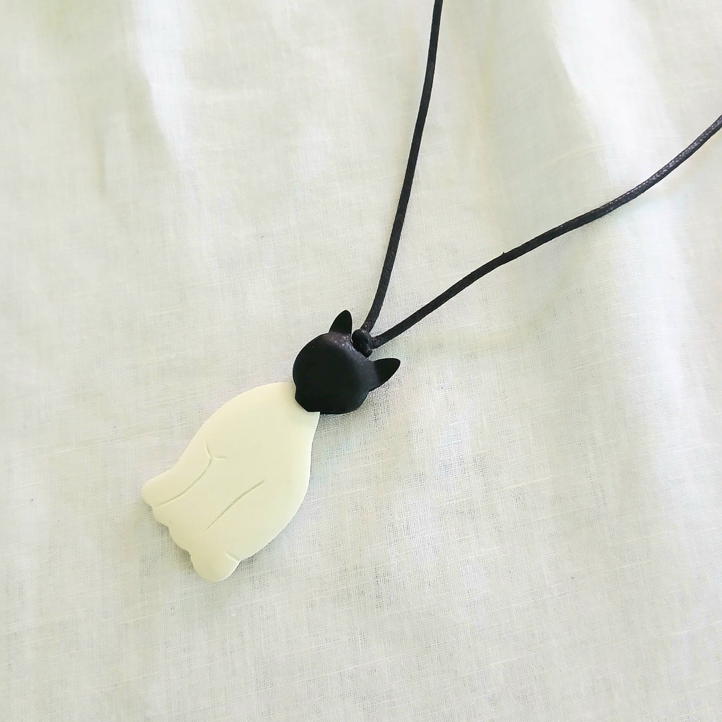 Simple Cat Wooden Pendant Necklace N6-5979