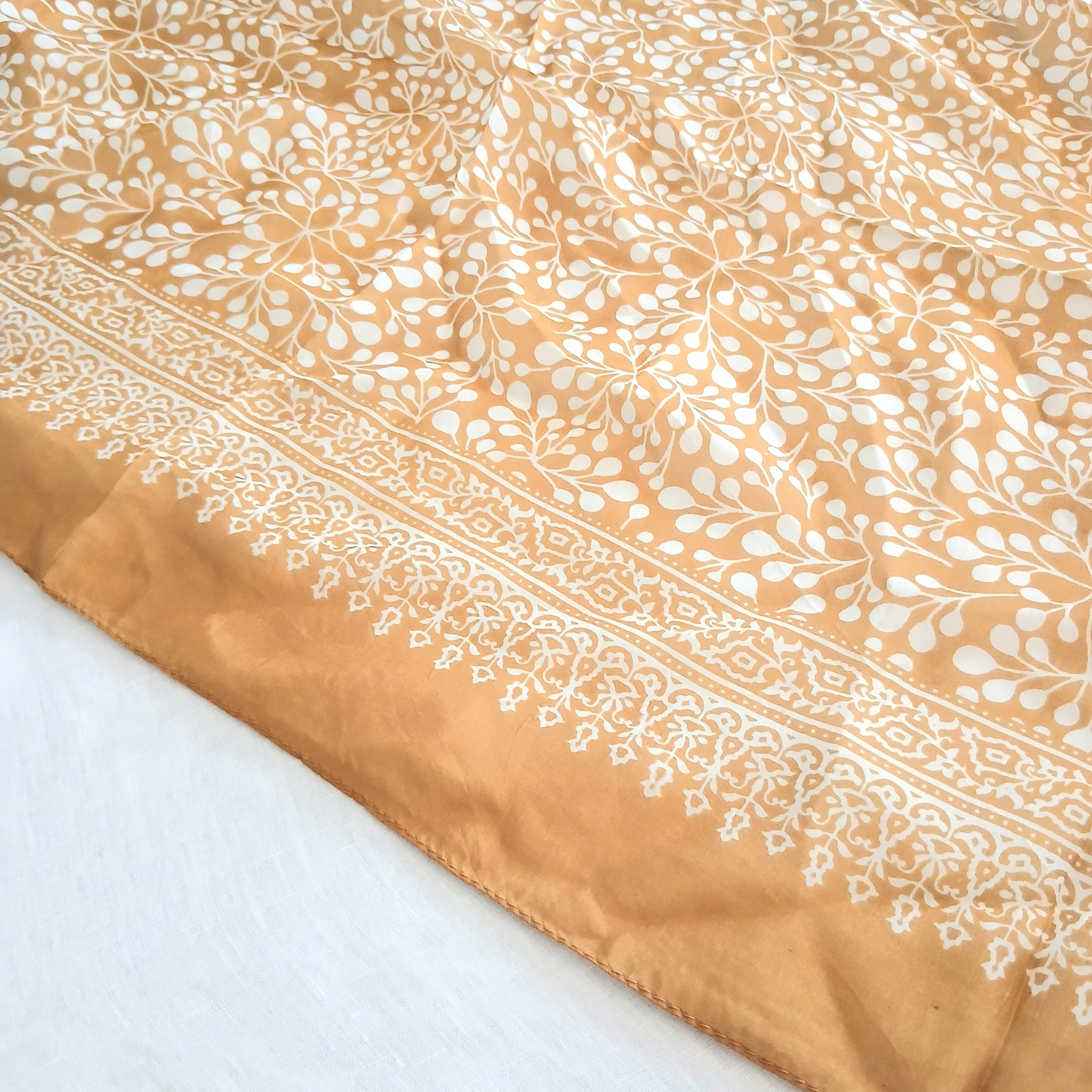 Pure Silk Scarf Gold Art PS-1156