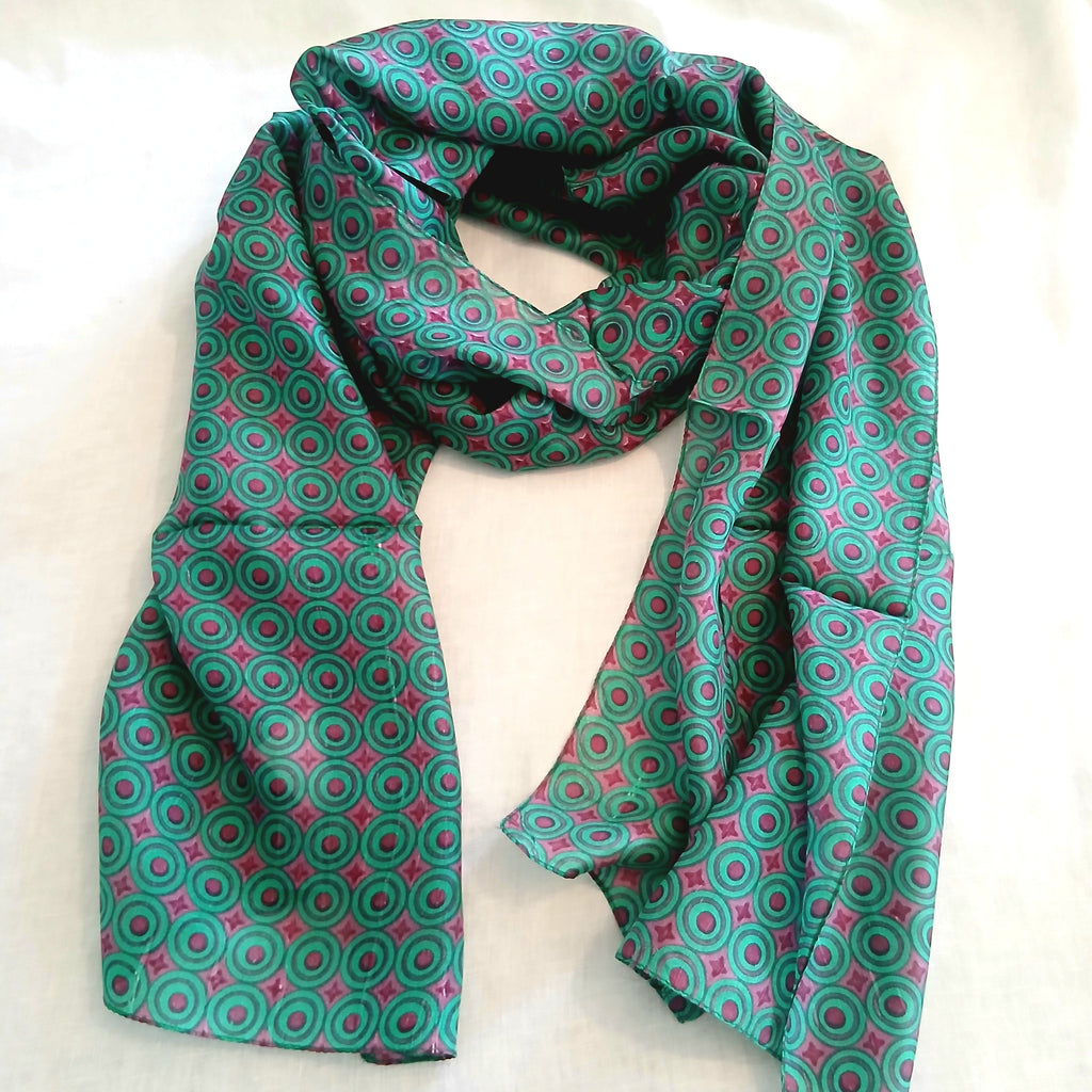 Circles Printed Pattern Silk Scarf 5521 / L