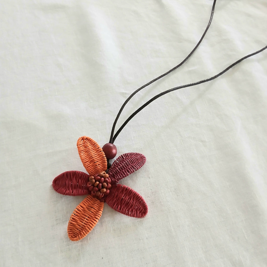 Large Flower Beaded Necklace N14-346FMEY