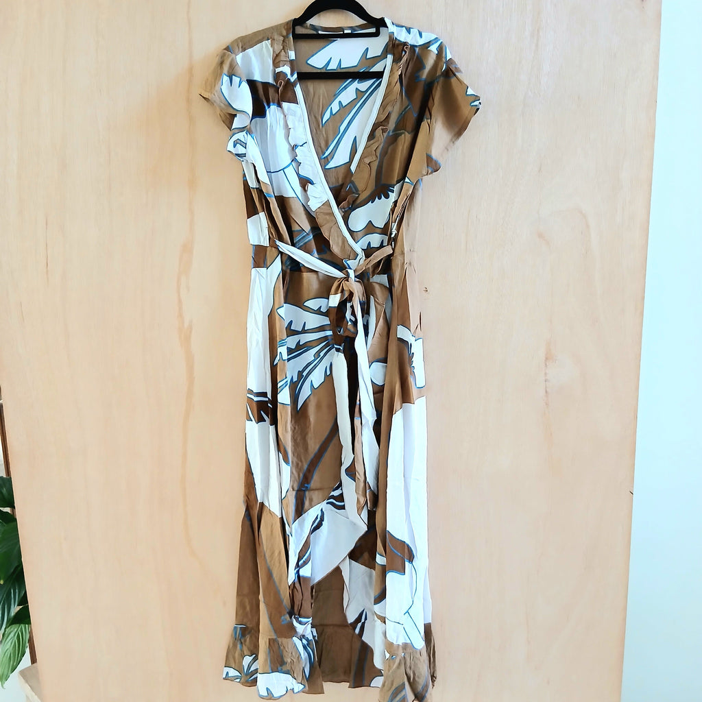 Long Wrapped Viscose Dress and Frill 66968