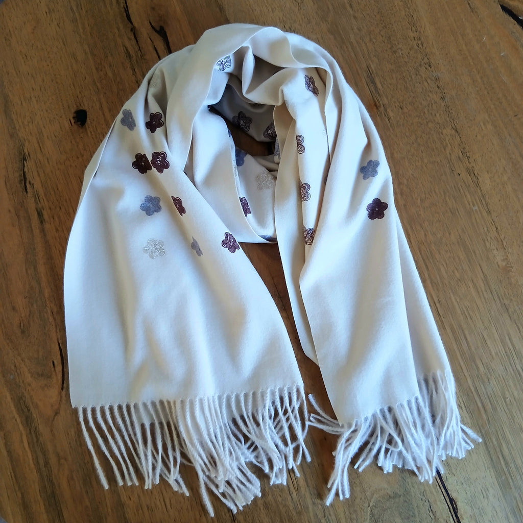 Embroidered Flower Winter Scarf 332765