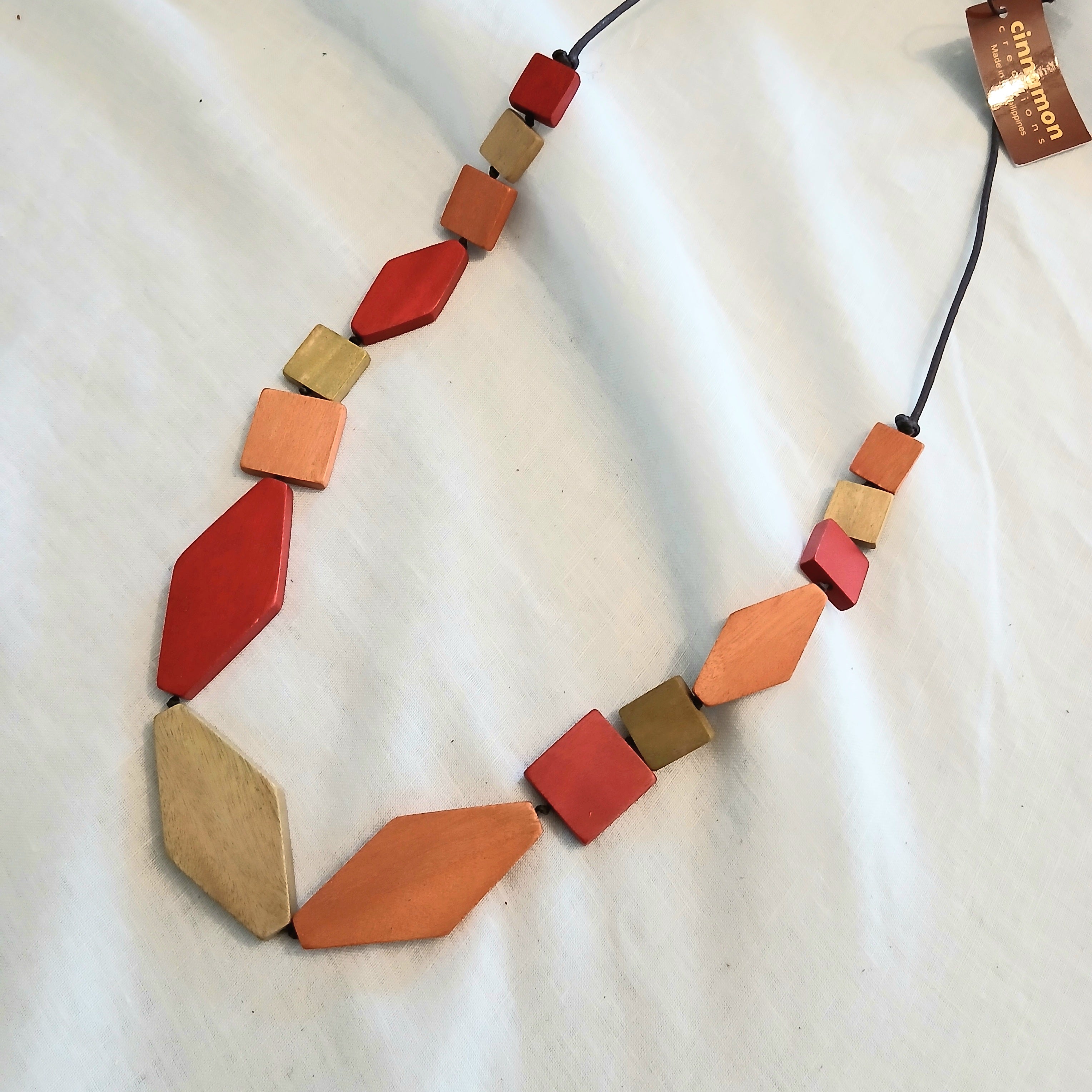 GEO Cubes and Diamond Shapes Necklace N7-412