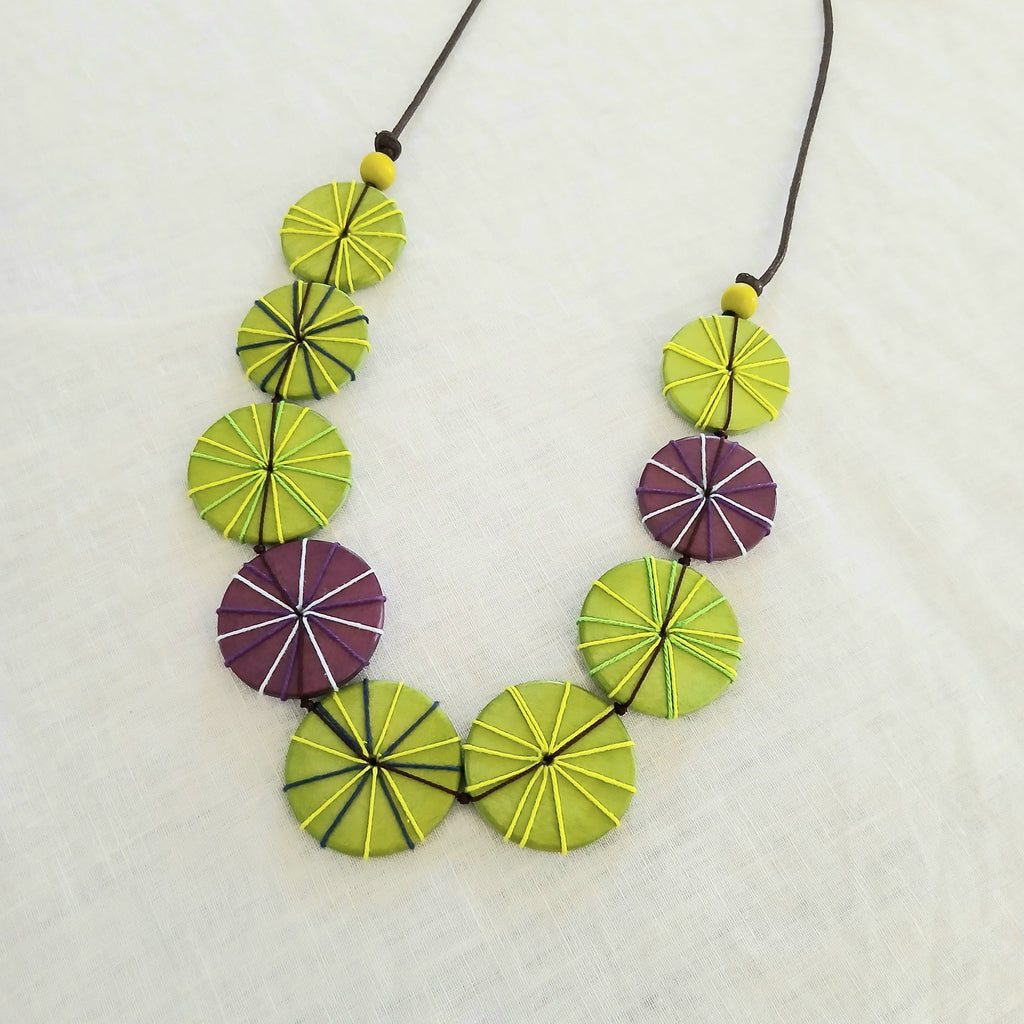 Embroidered Large Beads Necklace N7-1386