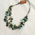 Whimsical Layered Short Wooden Beaded Necklace N7-1609FT