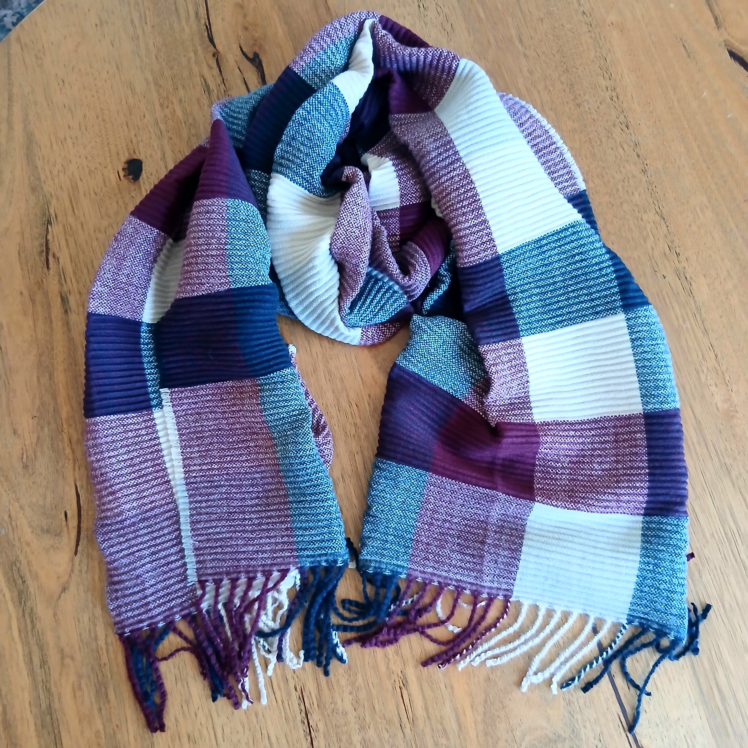 Overlapping Checkers Winter Scarf PWS1806