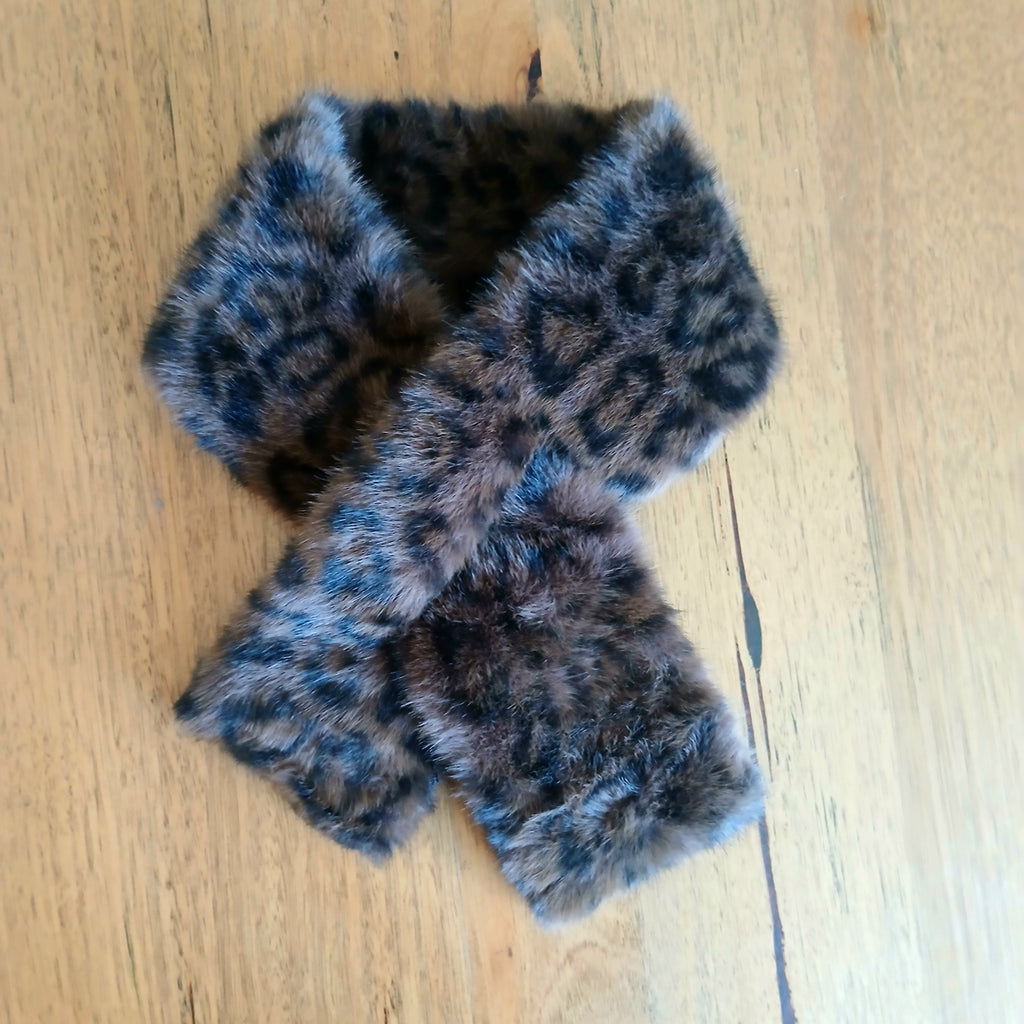 Faux Fur Leopard Necktie 332766