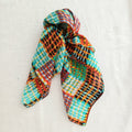 Pure Silk Scarf Lines and Squares Design Necktie TS-1146-S
