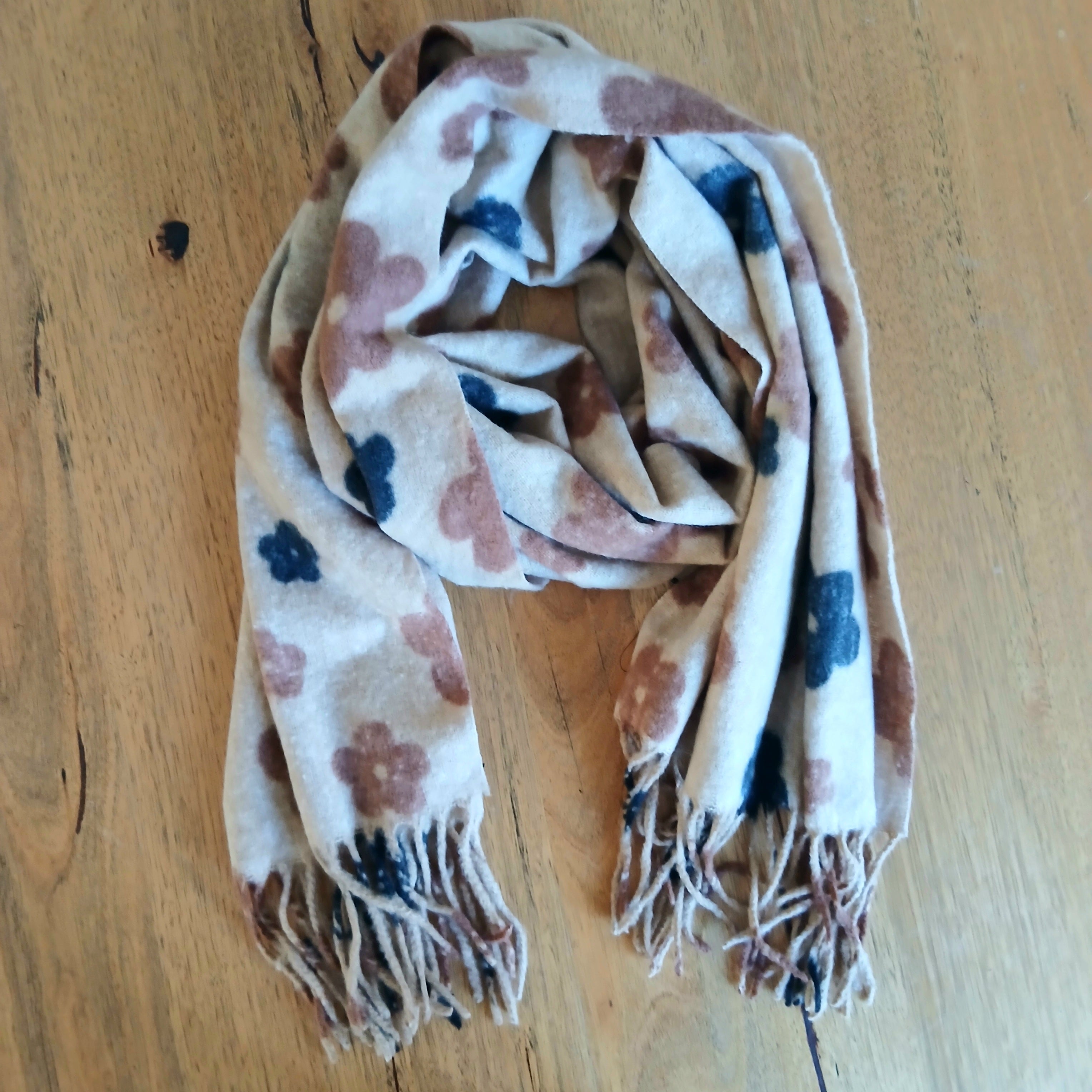 Plain with Small Flowers Winter Scarf BPS0449