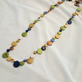Long Golden and Colourful Small Beaded Necklace N7-1499X