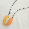 Wooden Heart in Half Pendant Necklace N7-1362
