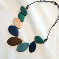 Multi Coloured Tear-Drop Shaped Wooden Beaded Necklace N6-4047CMAY