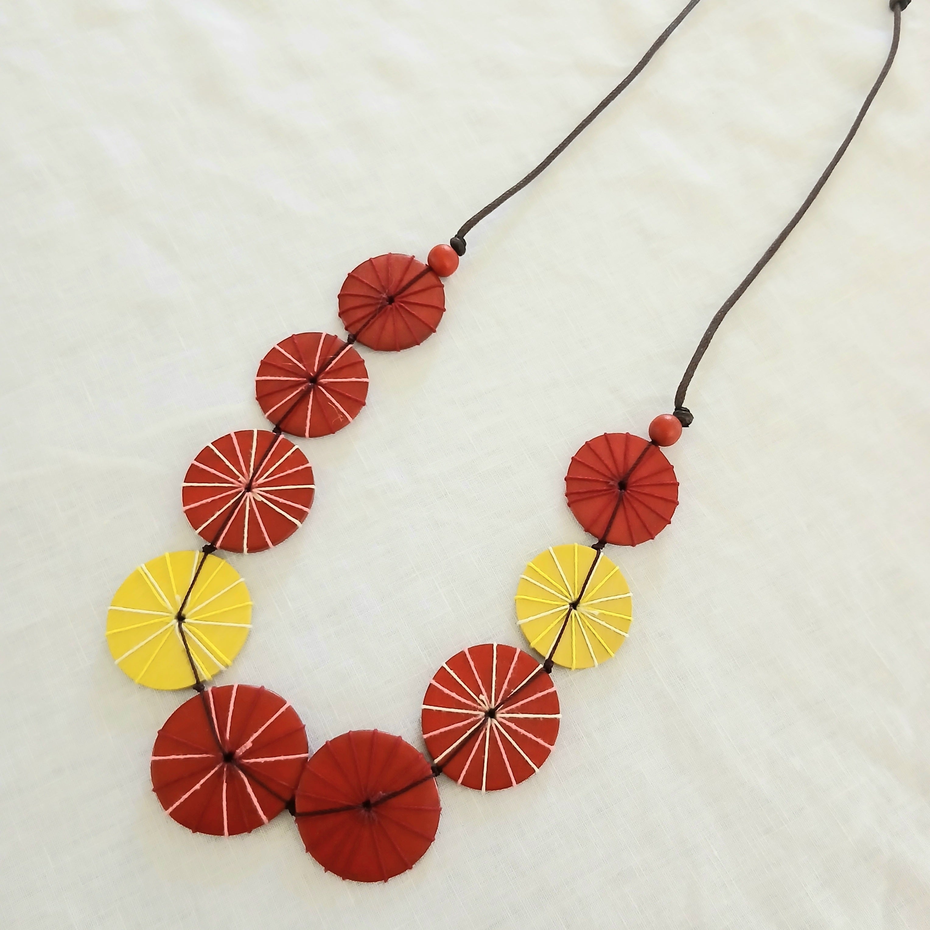 Embroidered Large Beads Necklace N7-1386