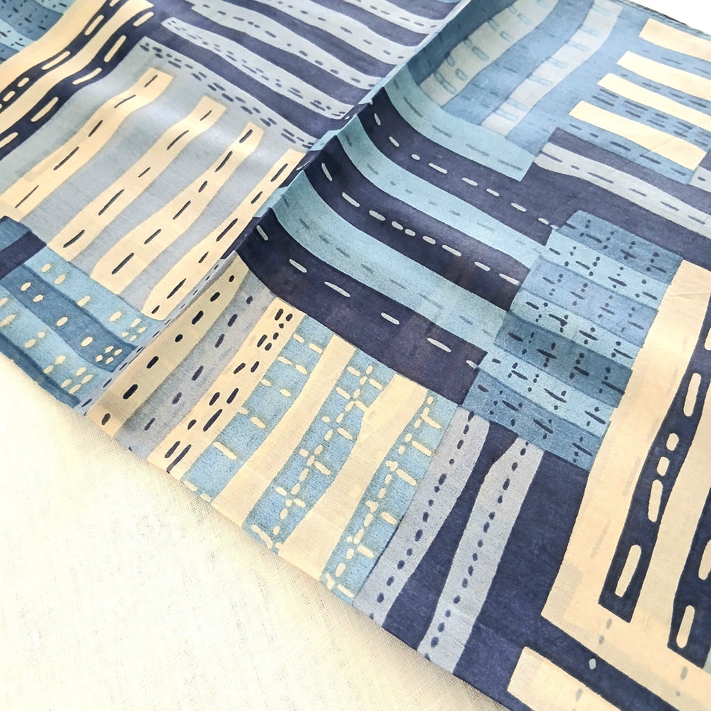 Pure Silk Scarf Lines and Symmetry Design Large TS-1149/L