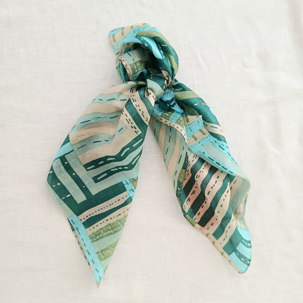 Pure Silk Scarf Lines and Symmetry Design Necktie TS-1149