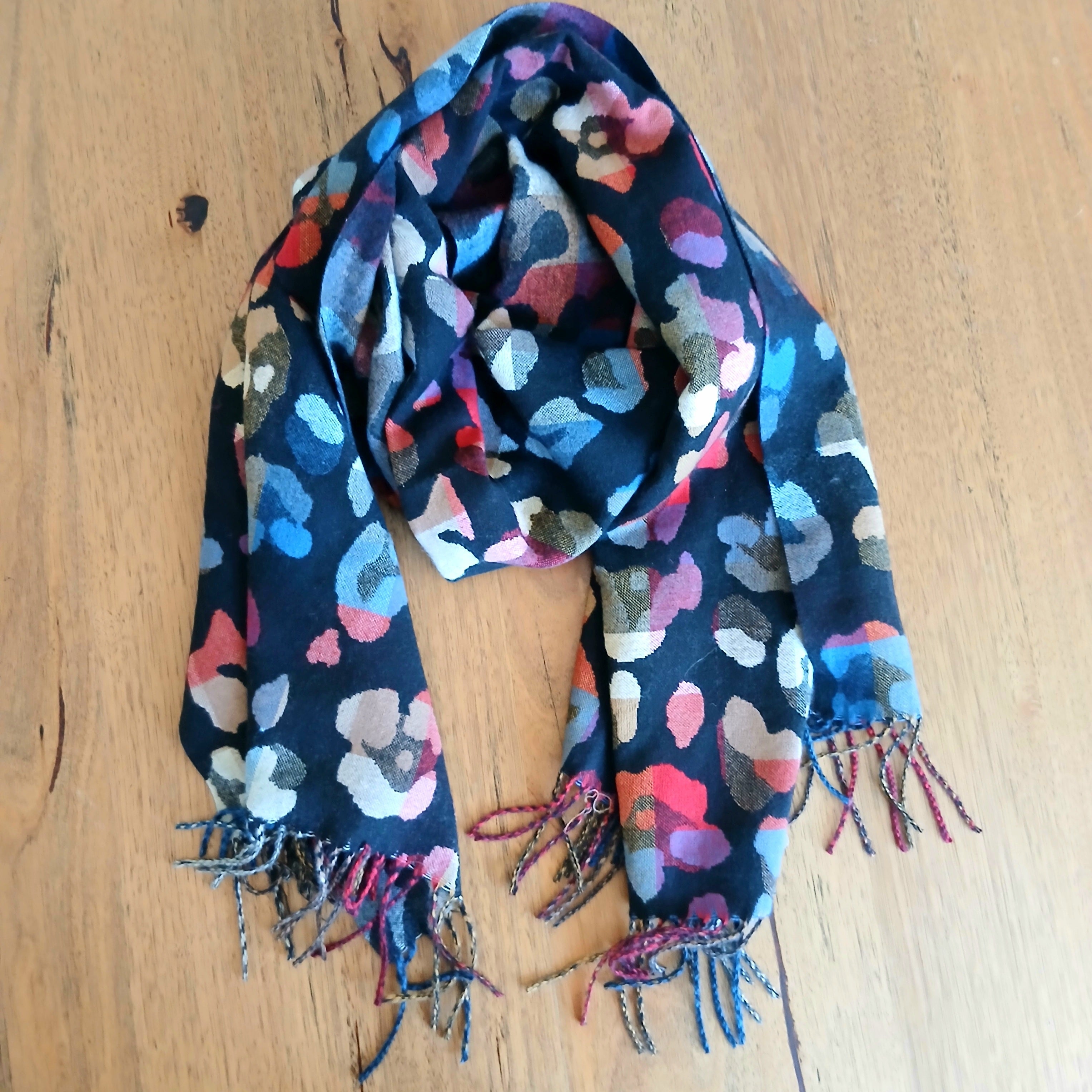 Cute Colourful Artistic Floral Winter Scarf PJS0030