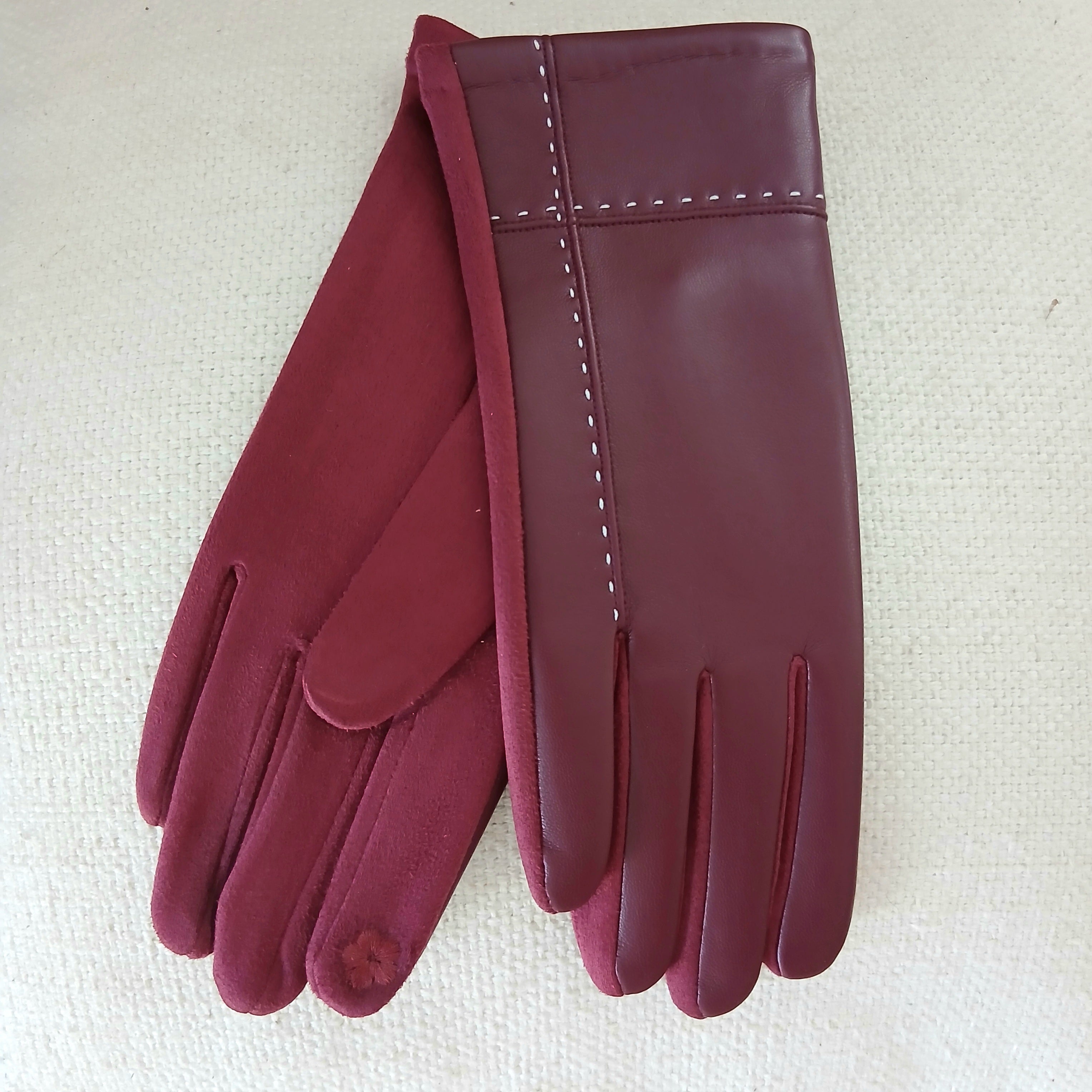 Faux Leather and Suede Glove GL031