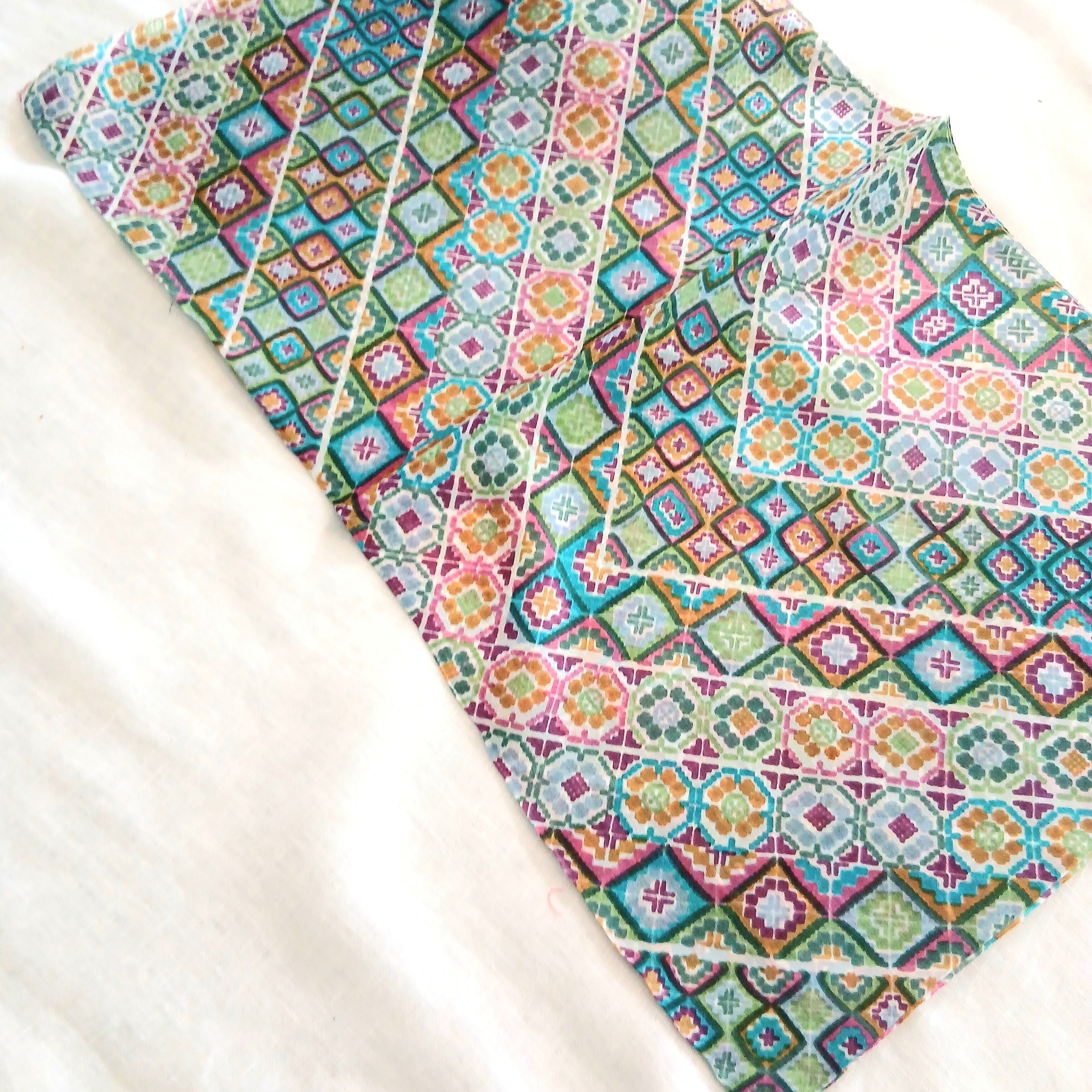 Pure Silk Scarf Geometrical Art ZS-1030/L