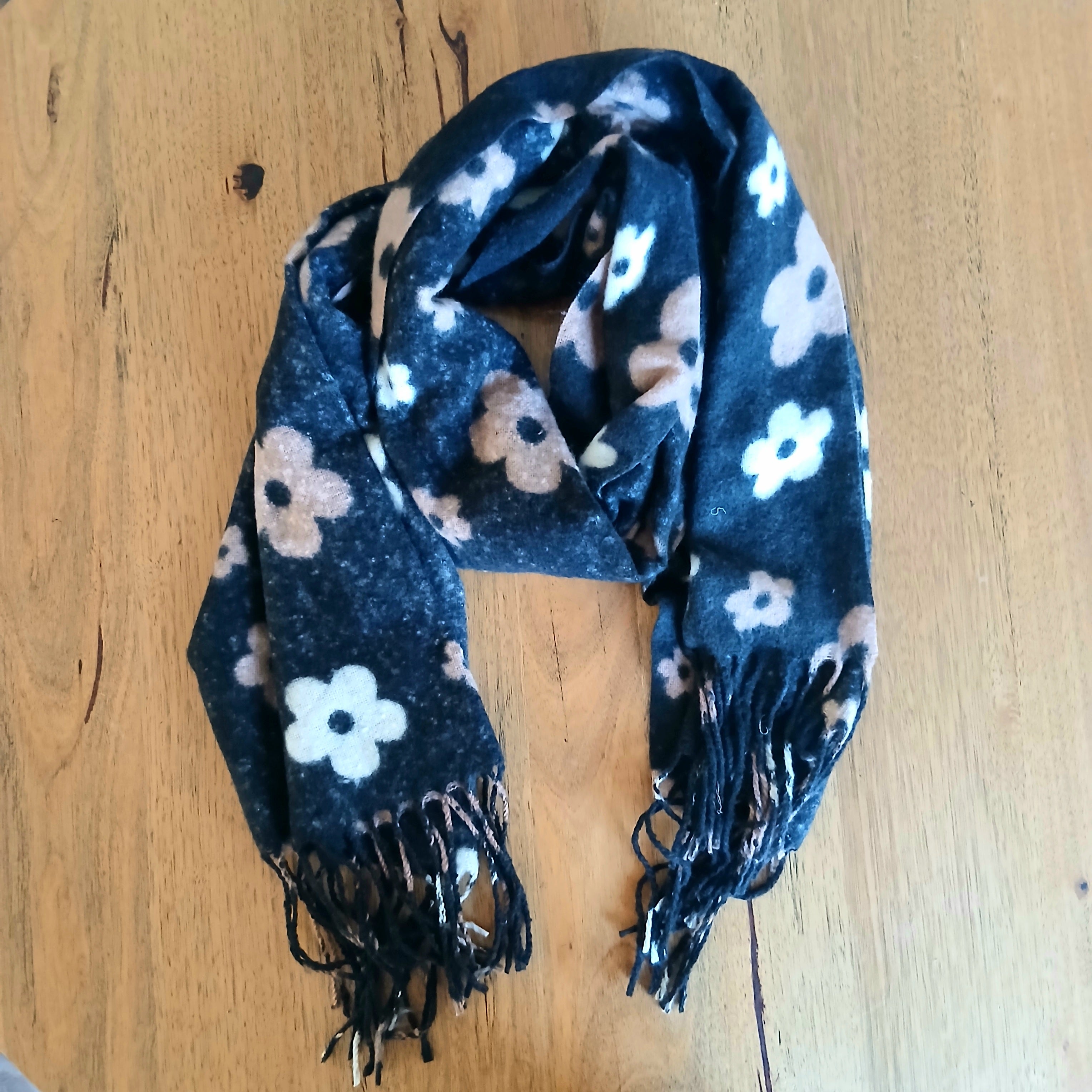 Plain with Small Flowers Winter Scarf BPS0449