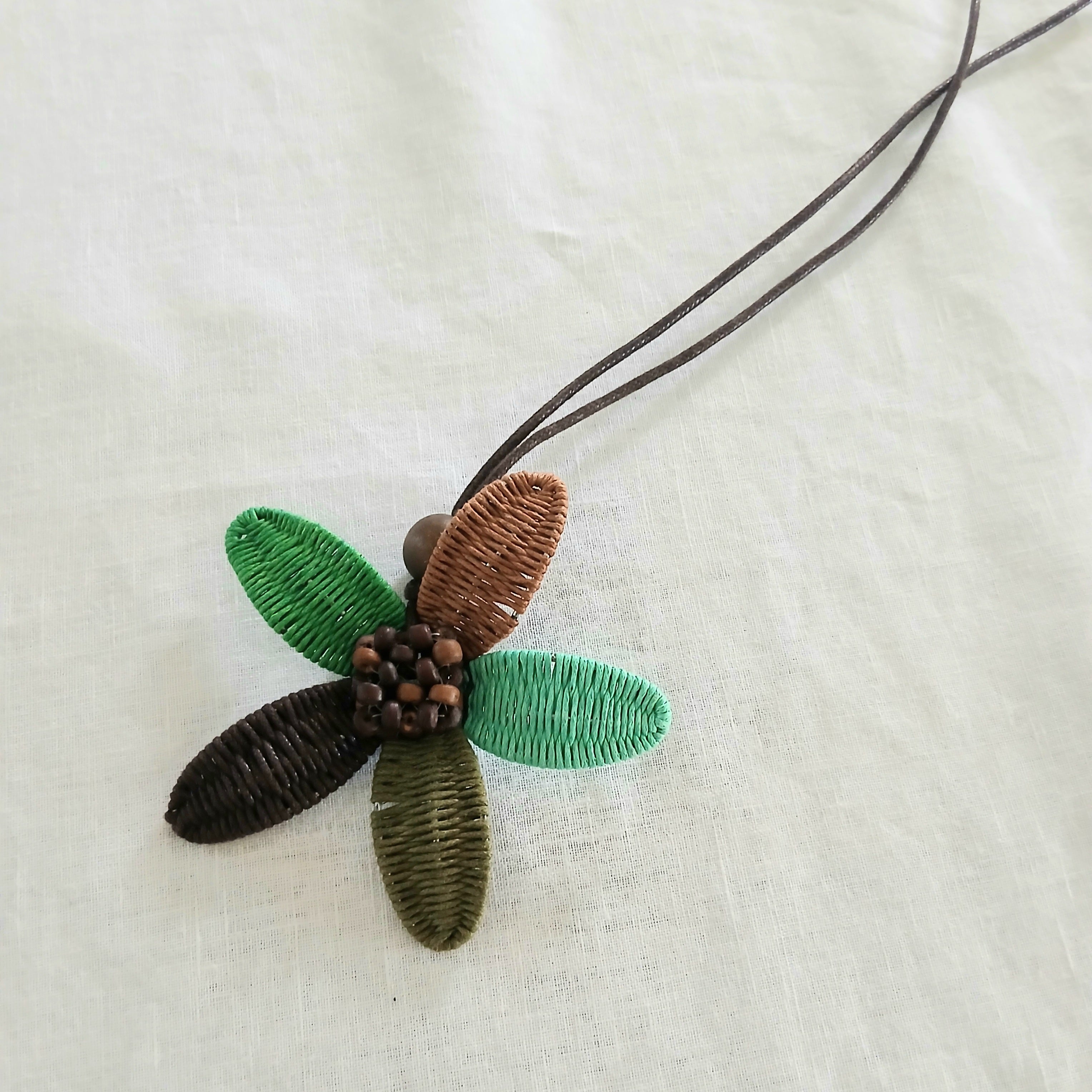 Large Flower Beaded Necklace N14-346FMEY