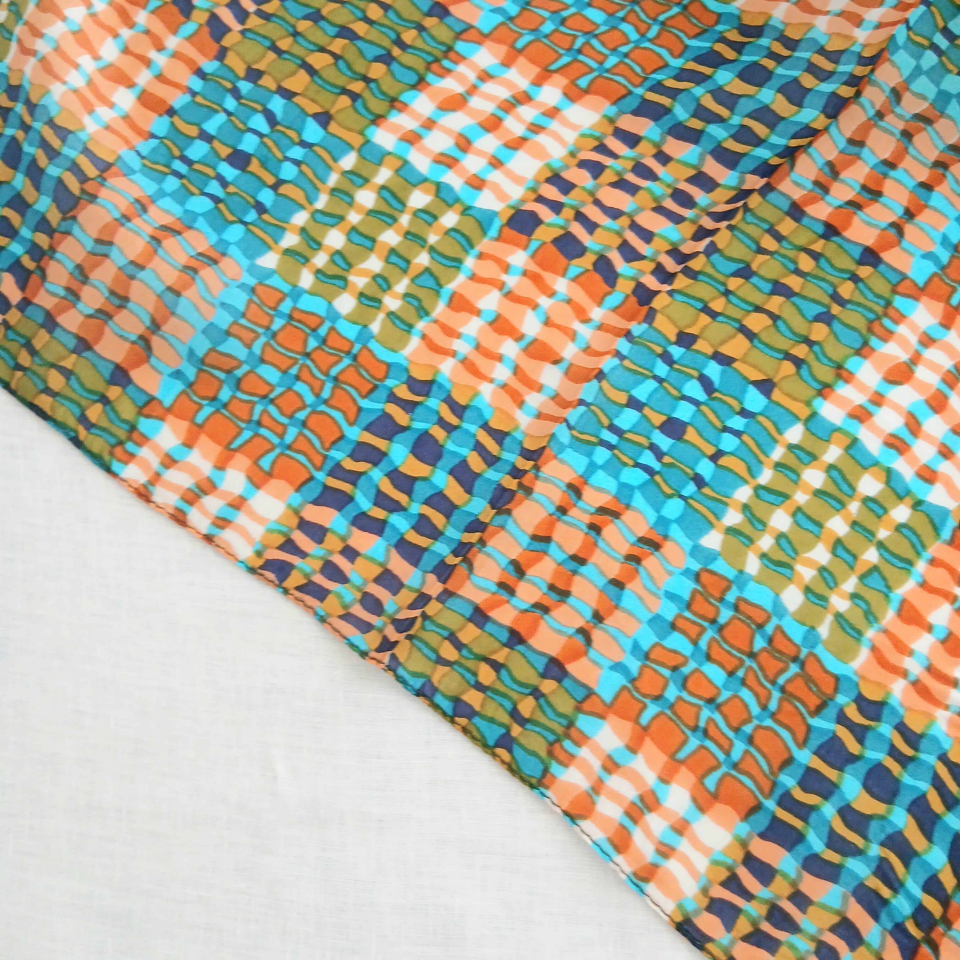 Pure Silk Scarf Lines and Squares Design Necktie TS-1146-S