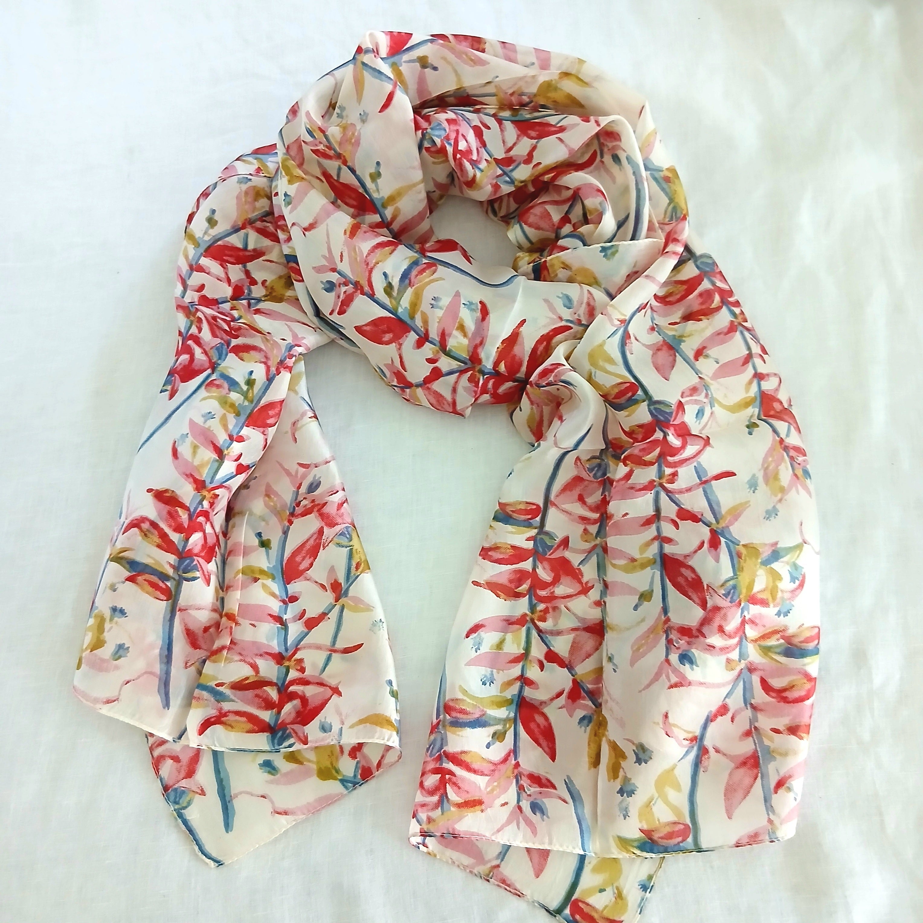 Silk Scarf - Red/Pink ZS-1007/L