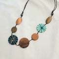 Whimsical Embroidered Wooden Necklace N7-1986CGM