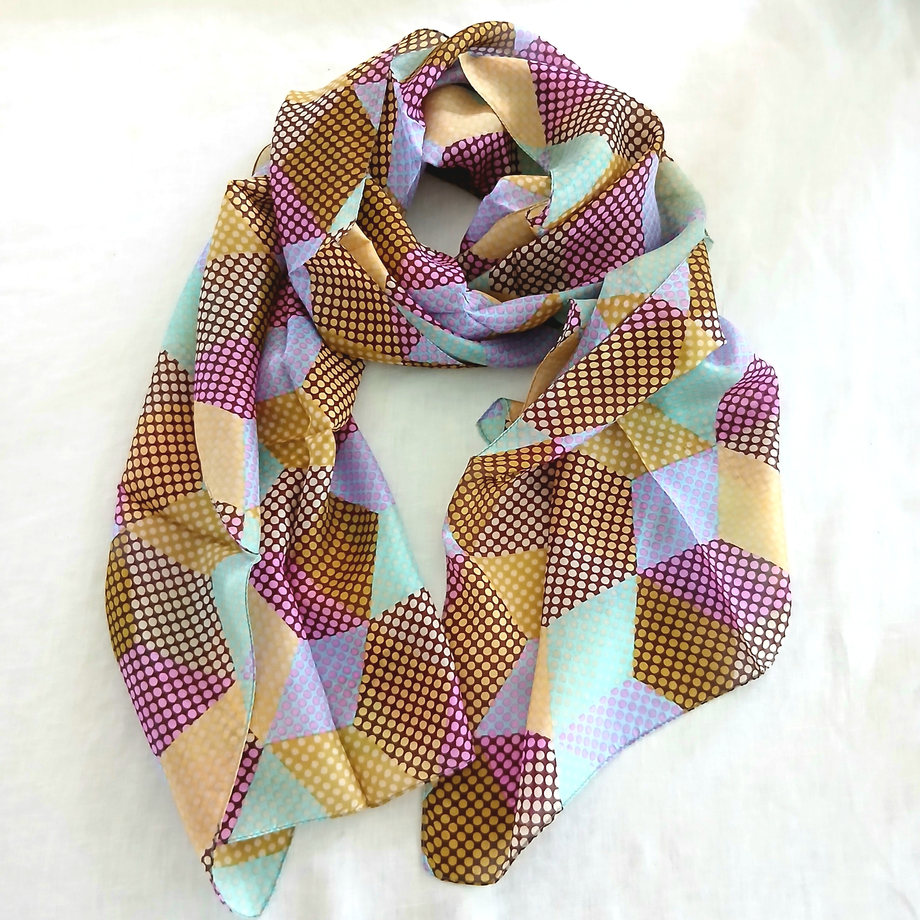 Stars and Dots Pure Silk Scarf 5529 / L