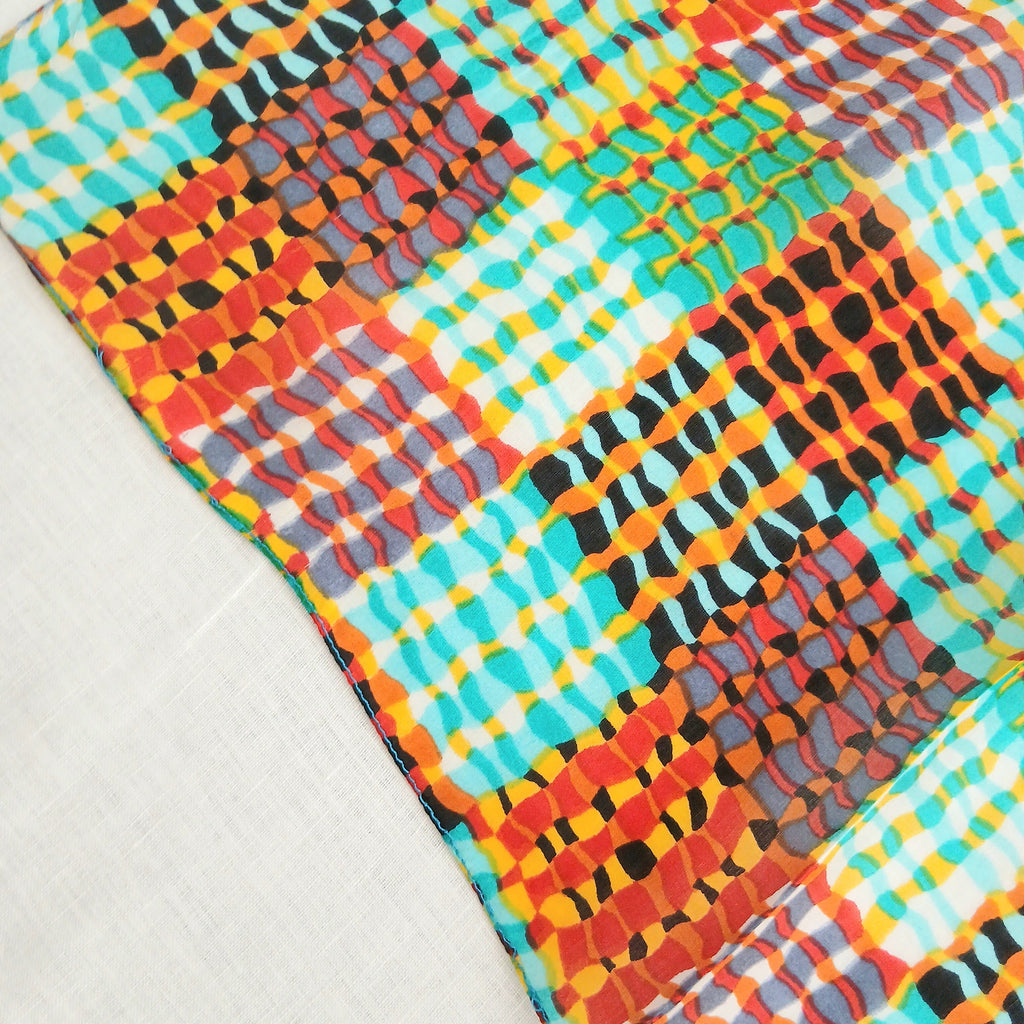 Pure Silk Scarf Lines and Squares Design Necktie TS-1146-S