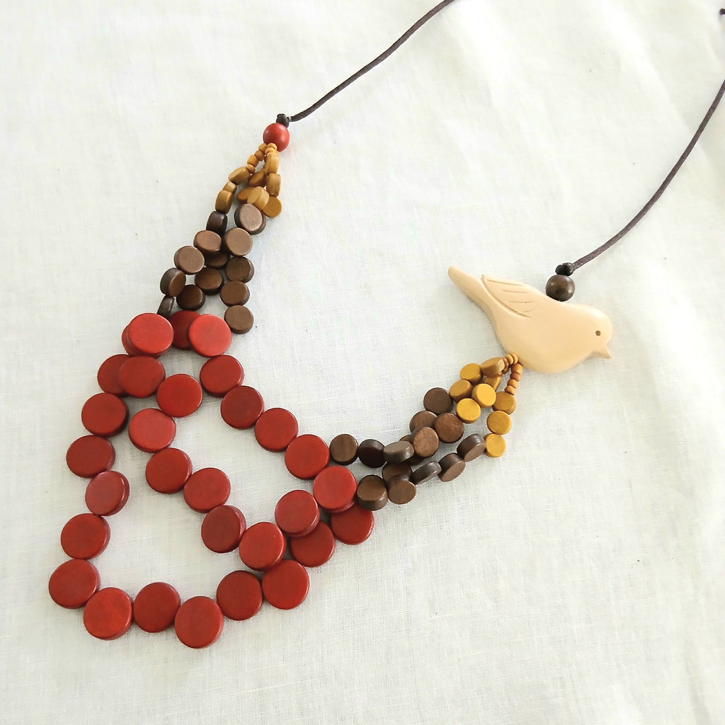 Triple Necklace with Bird N7-885