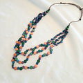 Multicoloured and Layered Wooden Beaded Necklace N7-705