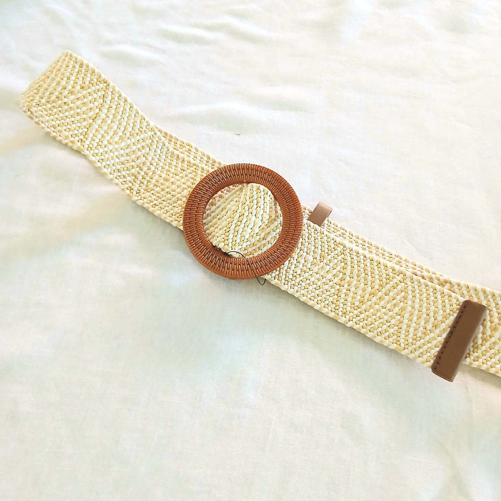 Elastic Belt with Round Buckle Adjustable B019