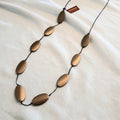 Oval Shaped Wooden Bead Necklace N6-2375N