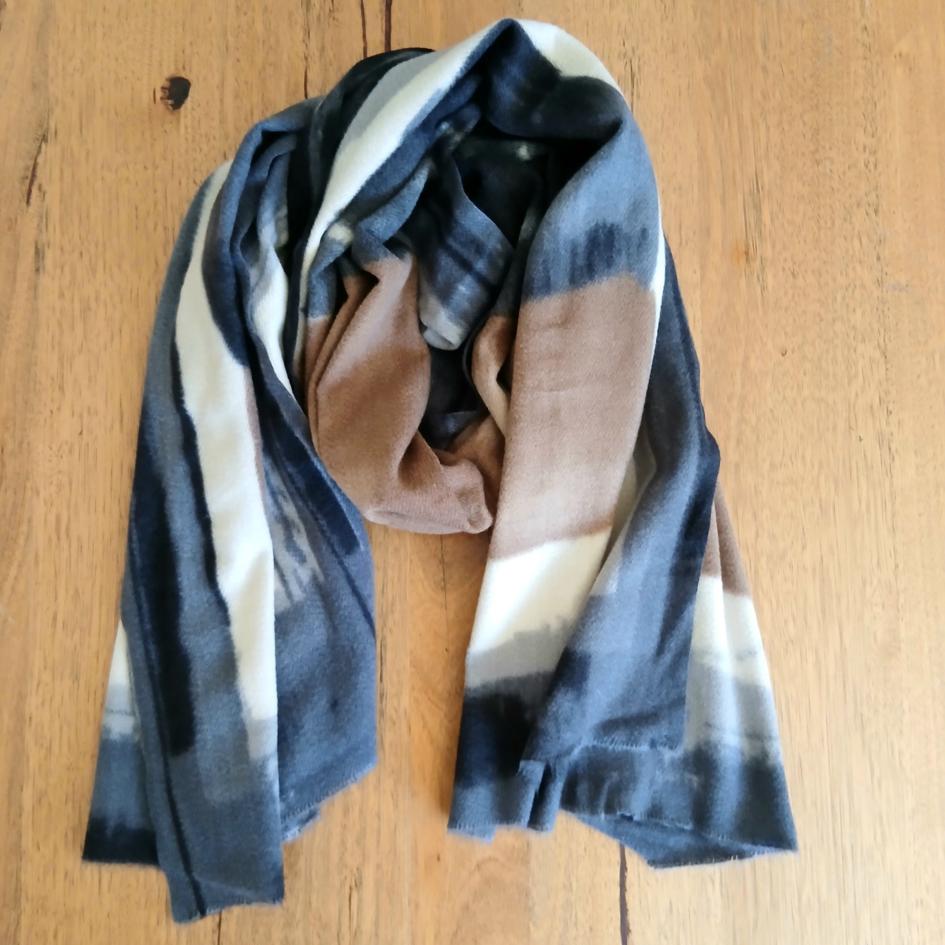 Thick Scarf Brown Grey BW25568