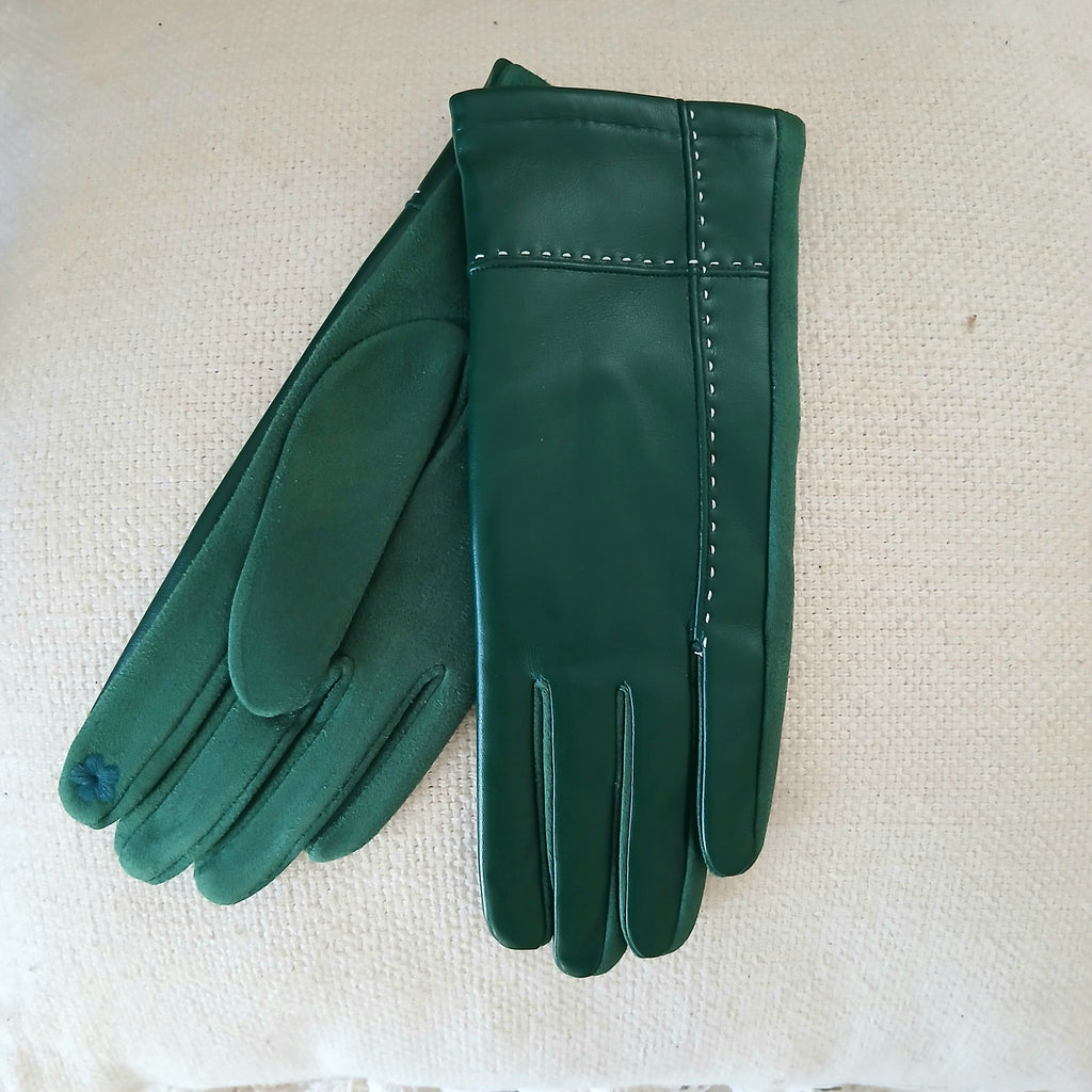Faux Leather and Suede Glove GL031