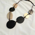 Chunky Elegant Resin and Wood Necklace 36235