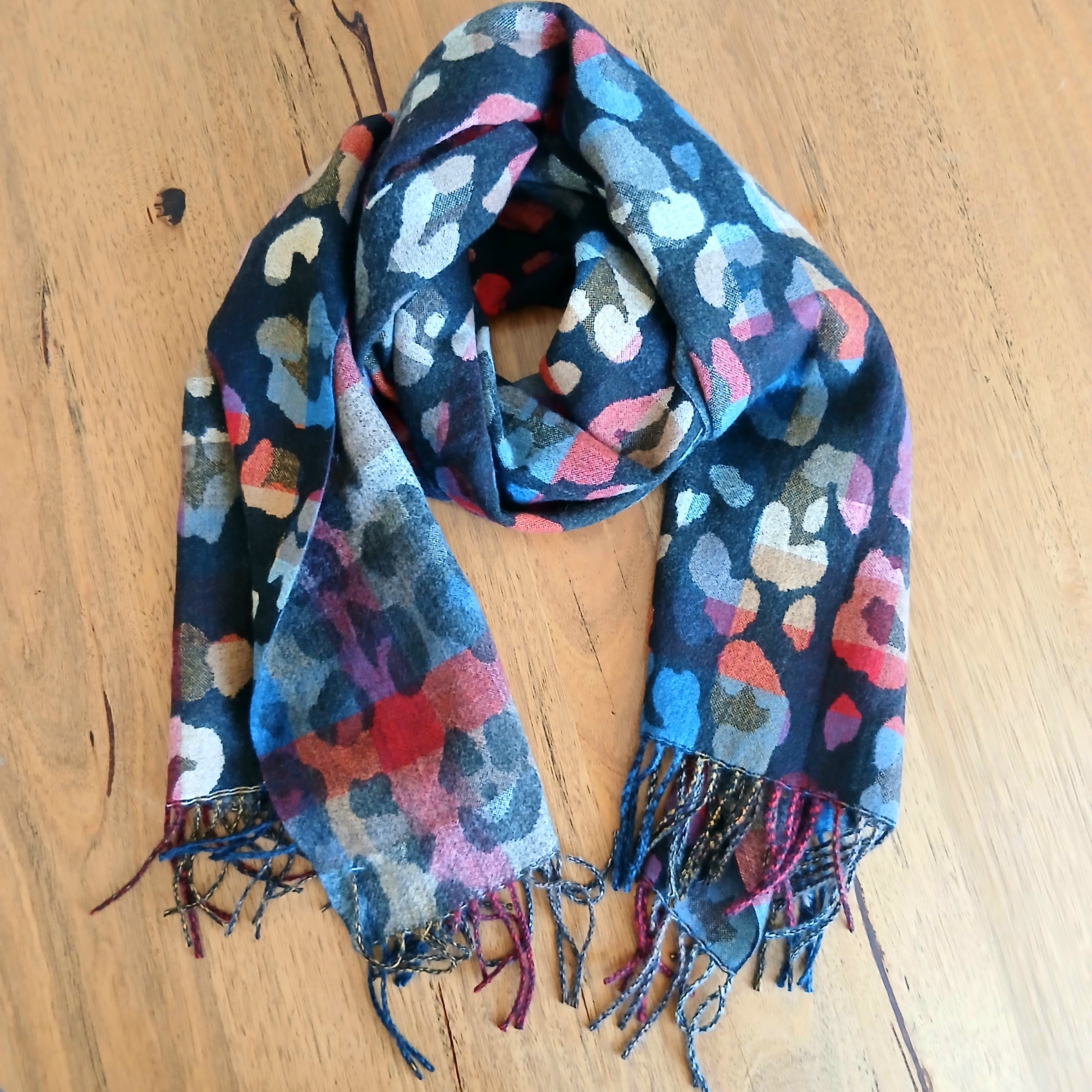 Cute Colourful Artistic Floral Winter Scarf PJS0030