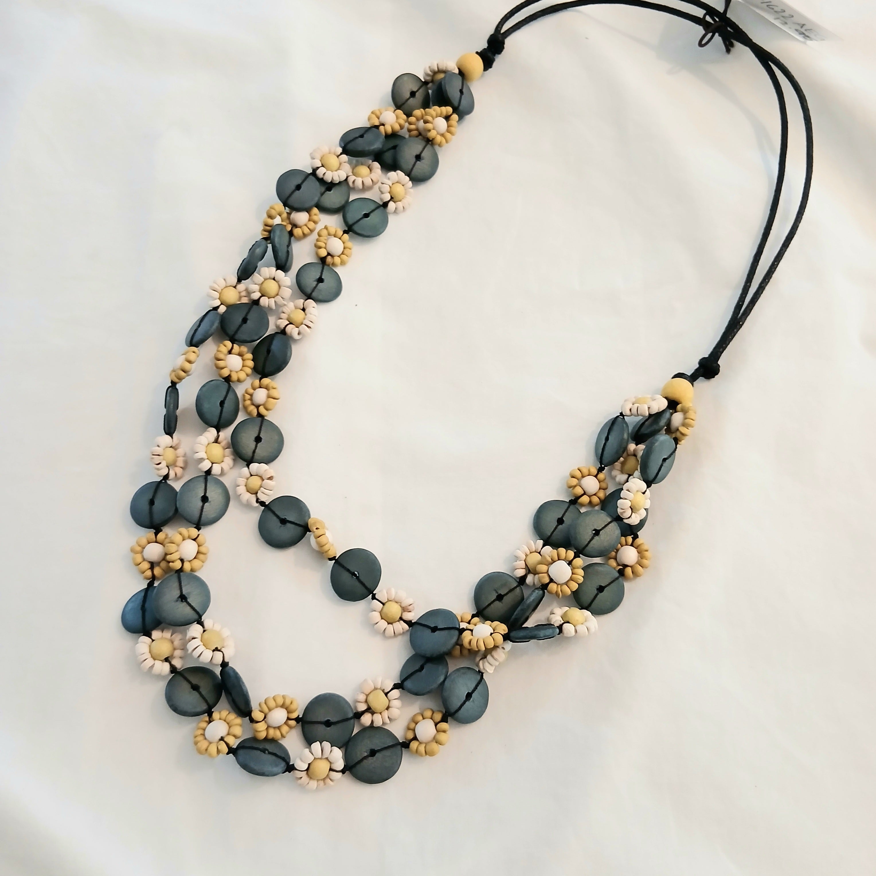Whimsical Layered Wooden Beaded Necklace N7-1622AEG