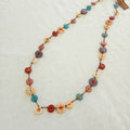 Embroidered Long Whimsical Small Beaded Necklace N6-6003