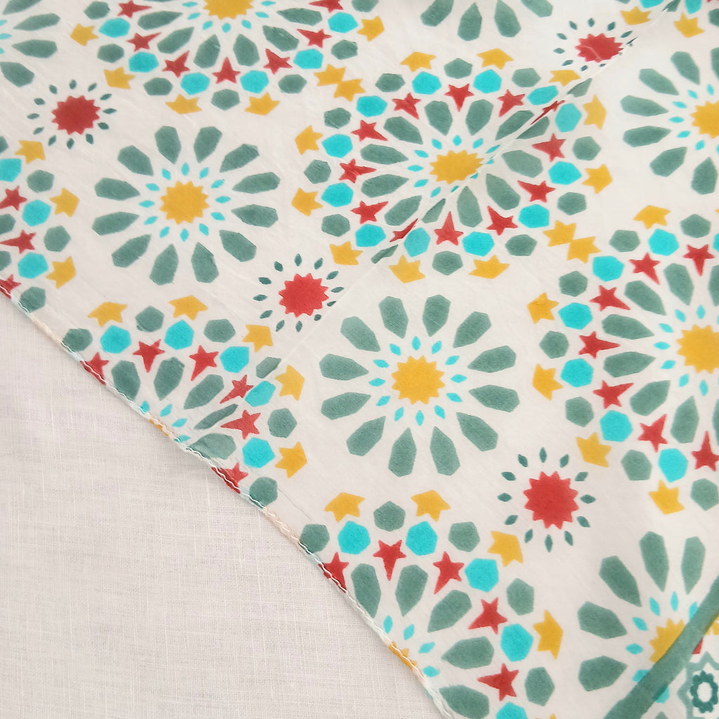 Pure Silk Scarf Geometric Floral Design Necktie PS-1138